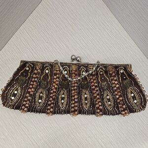 Embellished Brown Clutch